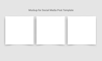 Mockup for Social Media Post Template, Blank Post Mockup, Vector