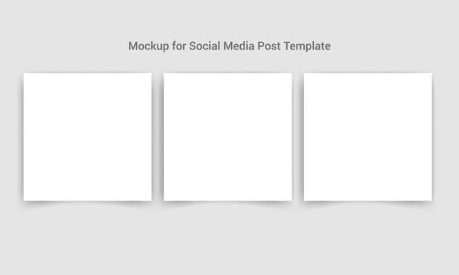 Mockup for Social Media Post Template, Blank Post Mockup, Vector