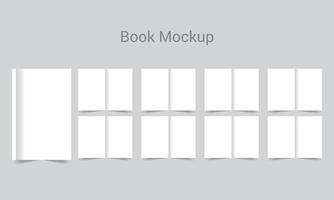 Brochure, magazine, book or catalog mock up isolated on soft gray background. 3D illustrating vector