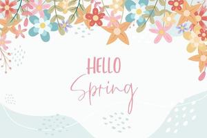 Beautiful hand drawn spring flower background vector