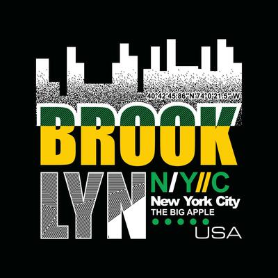 Brooklyn NYC element of men fashion and modern city in typography graphic design.Vector illustration.Tshirt,clothing,apparel and other uses