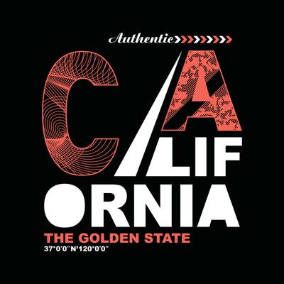 California element of men fashion and modern city in typography graphic design.Vector illustration.Tshirt,clothing,apparel and other uses