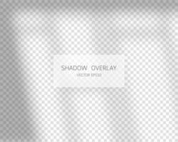 Shadow overlay effect. Natural shadows from window isolated on transparent background. Vector illustration.