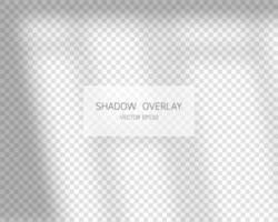 Shadow overlay effect. Natural shadows from window isolated on transparent background. Vector illustration.