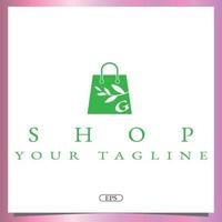 Nature green shop bag logo premium elegant template vector eps 10