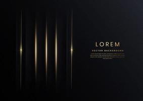 Abstract template black and gray gradient layer and shadow with gold light effect with copy space for text. Modern luxury. vector