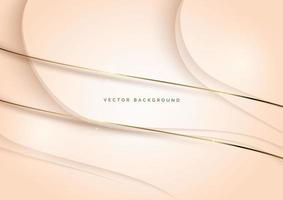 Abstract 3D soft pink luxury geometric diagonal overlapping shiny background with lines golden glowing with copy space for text. vector