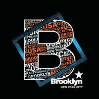 Brooklyn NYC element of men fashion and modern city in typography graphic design.Vector illustration.Tshirt,clothing,apparel and other uses vector