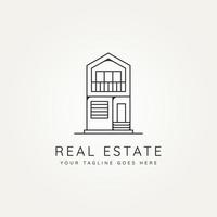 logotipo de arte de línea minimalista residencial de bienes raíces vector