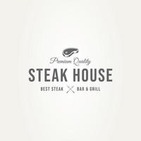 vintage steak house restaurant badge logo vector