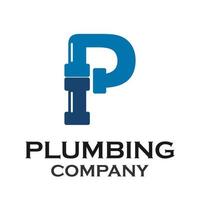 Letter p with plumbing logo template illustration vector