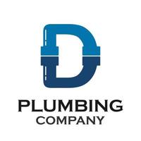 Letter d with plumbing logo template illustration vector