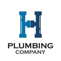Letter h with plumbing logo template illustration vector