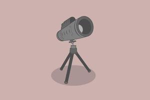 Ilustración de vector de telescopio monocular