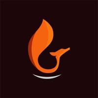 Orange Gradient  Simple Fox Tail Vector Logo