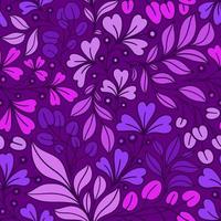 LILAC SEAMLESS VECTOR BACKGROUND WITH COLORFUL TWIGS OF PLANTS