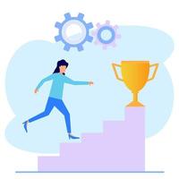Illustration vector graphic cartoon character of trophy winner