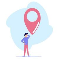 Illustration vector graphic cartoon character of big map pointer