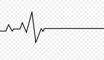 Black heartbeat line icon. vector illustration