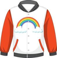 A bomber jacket with orange sleeves on white background vector