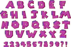 Font design for english alphabets and numbers vector