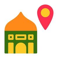 Mosque Location Flat Icon suitable for Ramadan moment vector