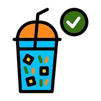 Juice Cup Filled Line Icon Suitable for Ramadan Moment vector