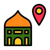 Mosque location Flat Icon Suitable for Ramadan Moment vector