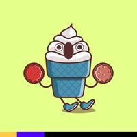 Cute koala style ice cream illustrations vector