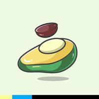 Illustration of avocado fruit with floating seeds vector
