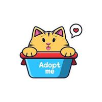 Cute cat out of my adoption box vector