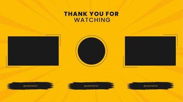 Social Media Video End Screen Template vector