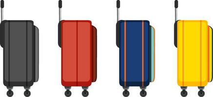 colección de maletas trolley de diferentes colores vector