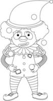 Clown doodle outline for colouring vector