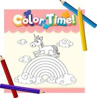 Color worksheet for student vector