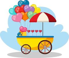 Street food cart concept with candy cart vector