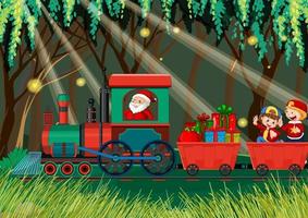 tren con escenario natural vector