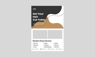 barbershop flyer design template. the best barbershop in town flyer. get a haircut today flyer design. vector