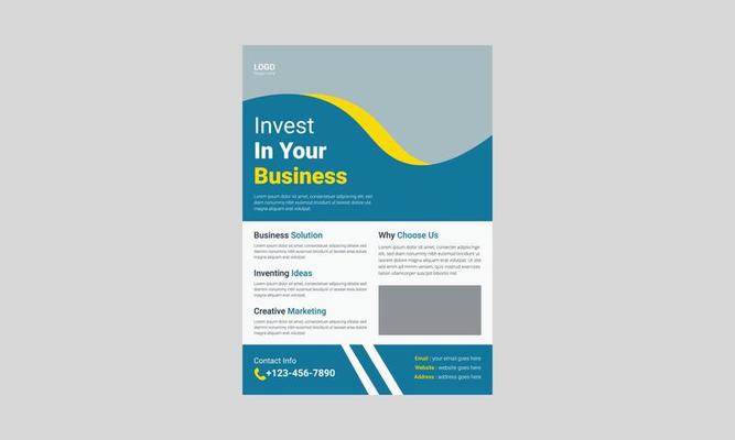 Investment flyer template design. Finance banking poster leaflet template. business investment flyer design, cover, a4 size, flyer, print ready