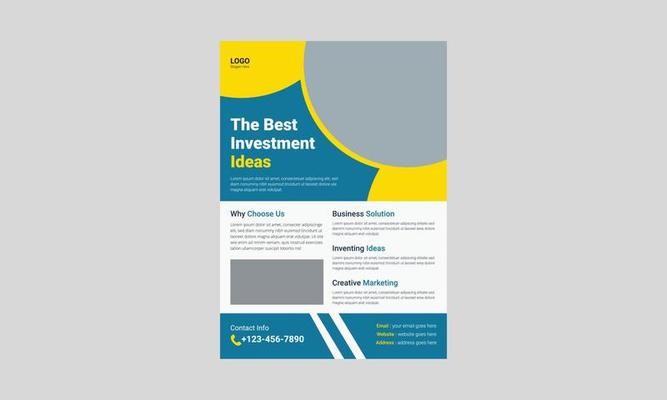 Investment flyer template design. Finance banking poster leaflet template. business investment flyer design, cover, a4 size, flyer, print ready