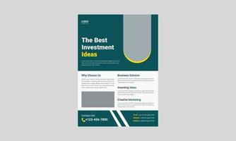 Investment flyer template design. Finance banking poster leaflet template. business investment flyer design, cover, a4 size, flyer, print ready vector