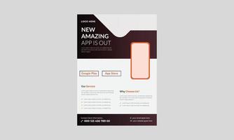 Mobile apps Flyer template, Mobile app promotion flyer template, Mobile app flyer and poster design. vector