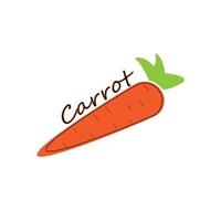 one carrot white background cartoon vector illustration