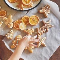 Christmas honey biscuits with orange photo