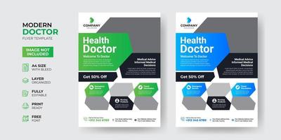 Creative and Modern Doctor Medical Health Flyer Template Design vector