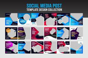 Creative and modern social media post template square flyer design bundle collection vector