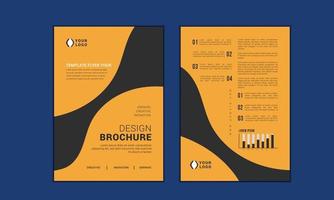 Free brochure template, Yellow simple cover design Layout background, luxury flyer layout template vector