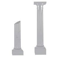 Tall Doric Column Pillar. Antique statue vector stock illustration. greece. Isolated on White Background. Pedestal.