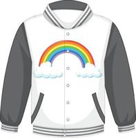 A bomber jacket with grey sleeves on white background vector