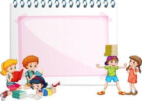 Blank note page frame with children vector